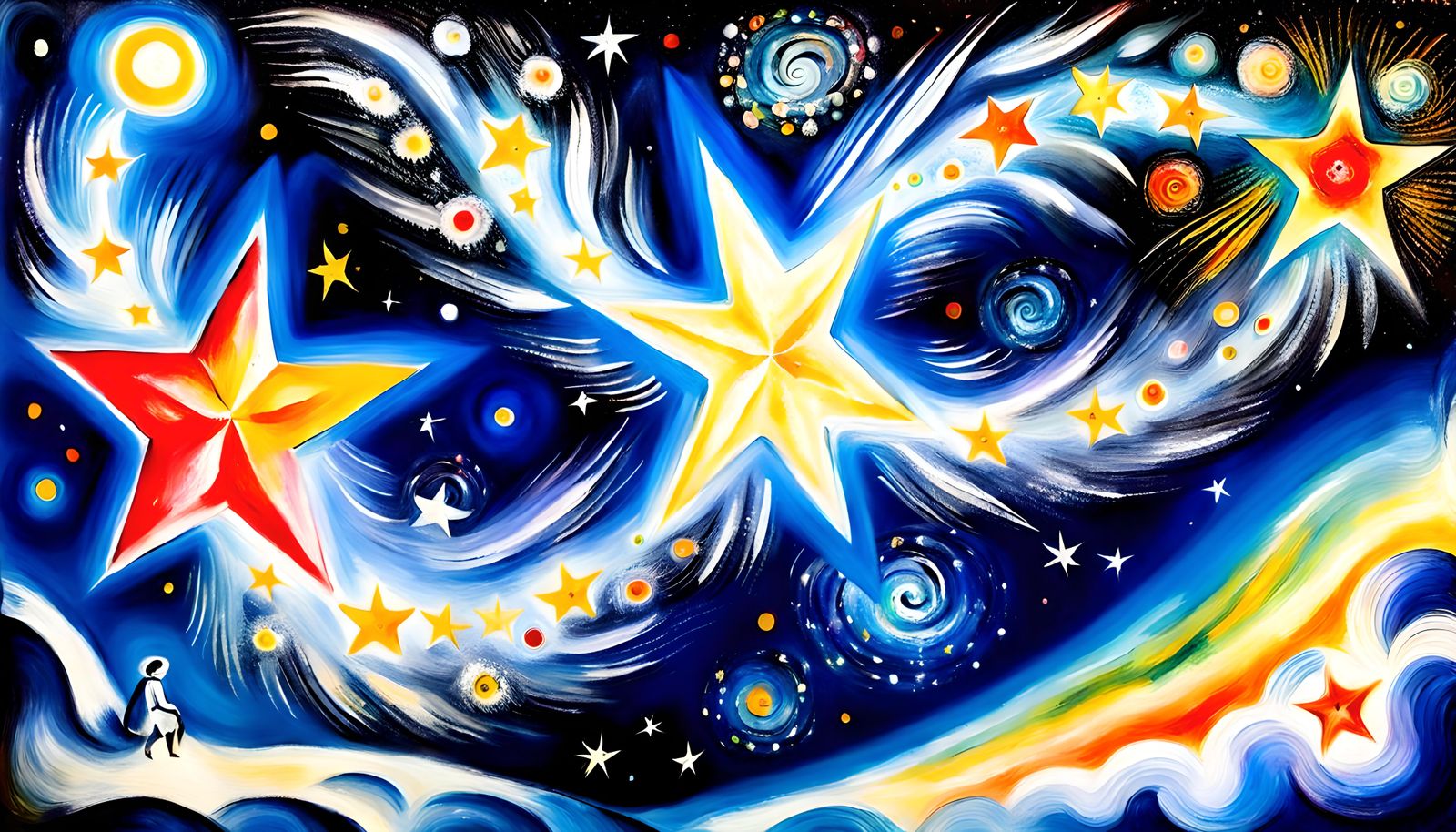 Star Formation in Dreamy Marc Chagall Style