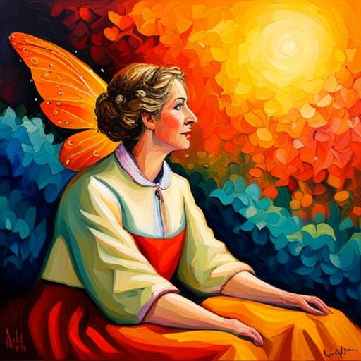 Fairy Godmother in Expressionist Oil Painting