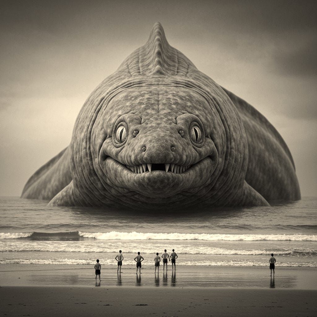 Gargantuan Eel Sea Monster in Hyperrealistic Photo