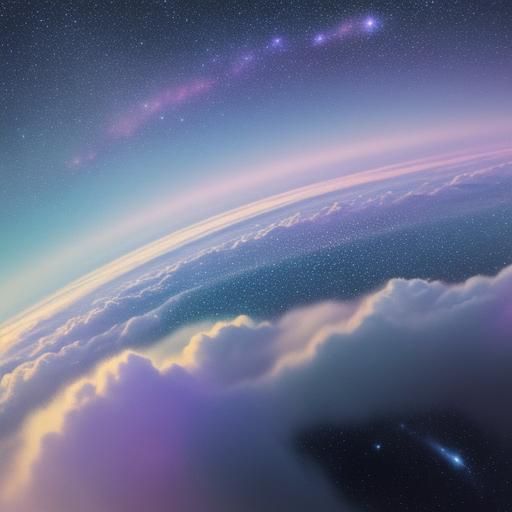 Dreamy Cosmos: Surreal Figure in Watercolor Style