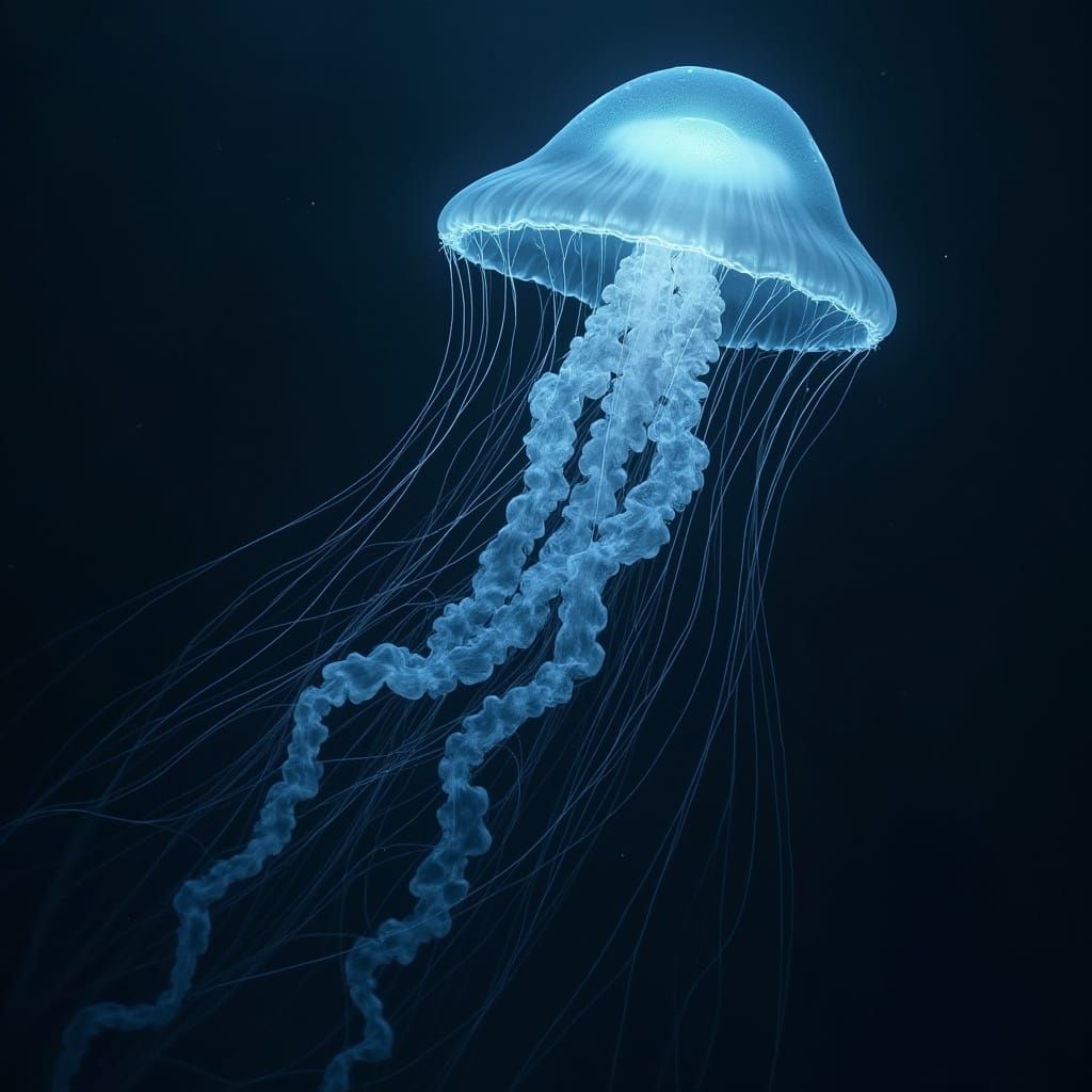 Bioluminescent Jellyfish Illuminates Deep-Sea Blackness