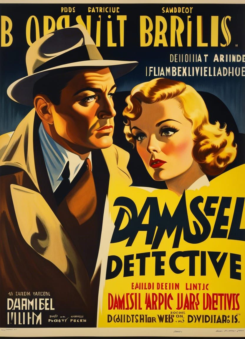 Film Noir Poster: Damsel and Detective