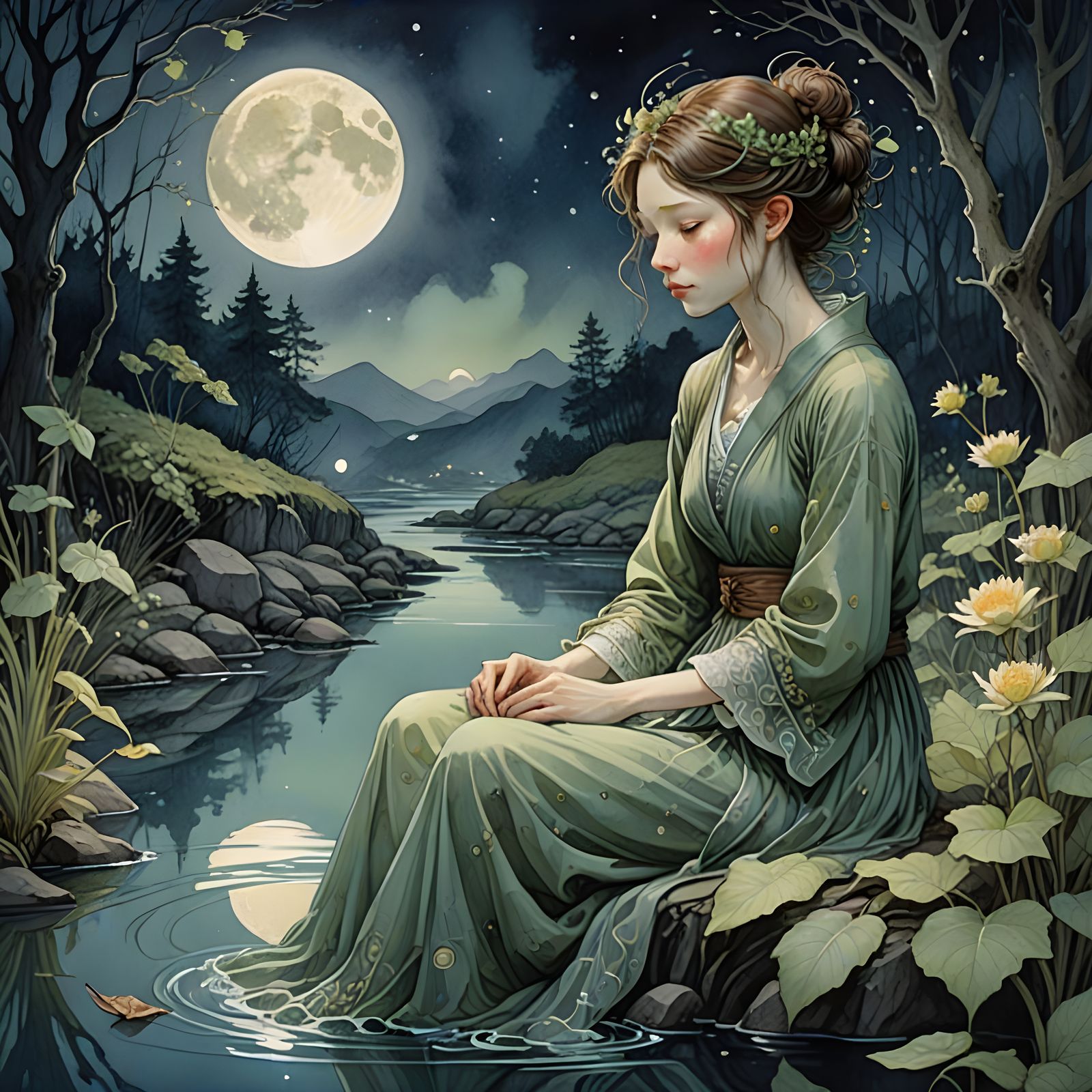 Goddess of the Moonlit Riverbank
