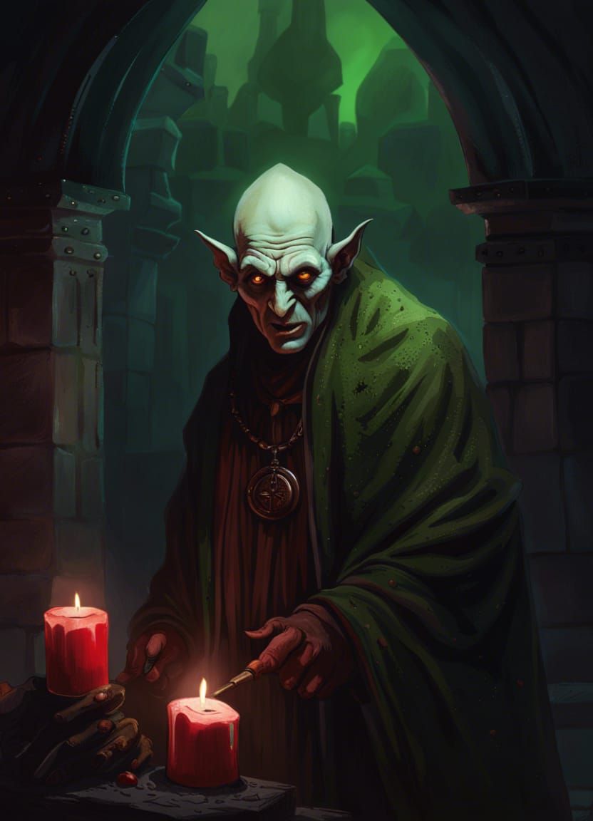 Bloody Nosferatu Portrait in Dark Fantasy Style