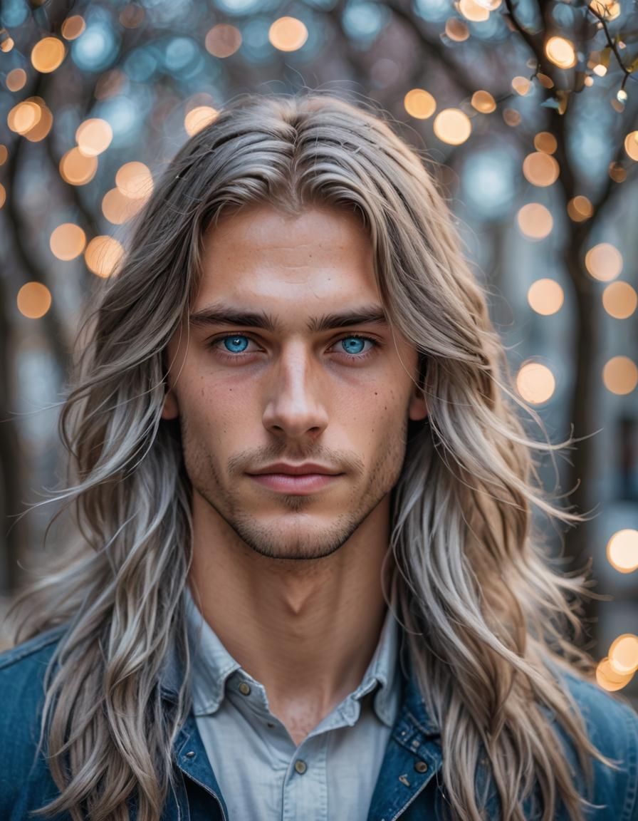 Portrait of Young Man with Silver Hair