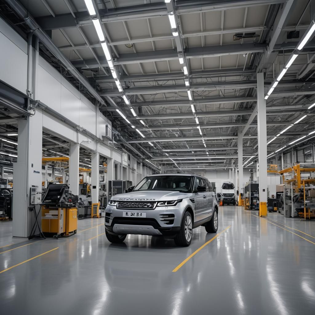 Futuristic Land Rover Factory Interior: Professional Photogr...