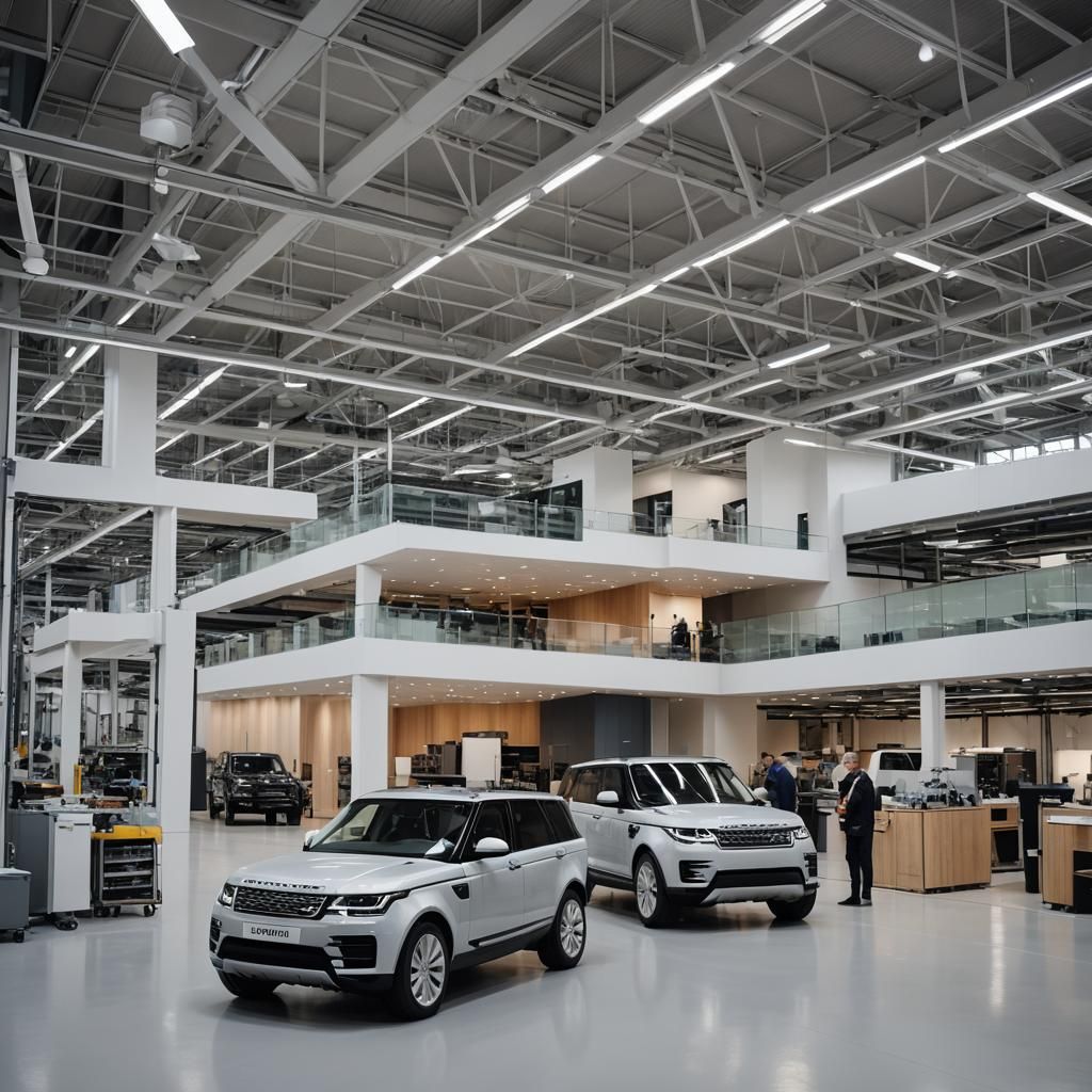 Futuristic Land Rover Factory: Modern Interior Design