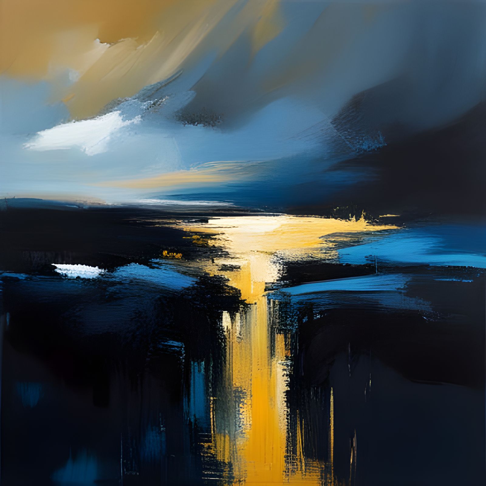 Moody abstract waterfall