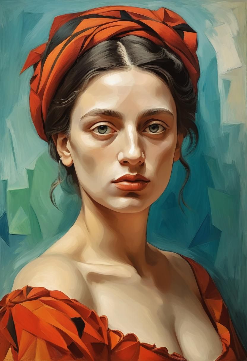 Abstract Portrait in Cubist Style