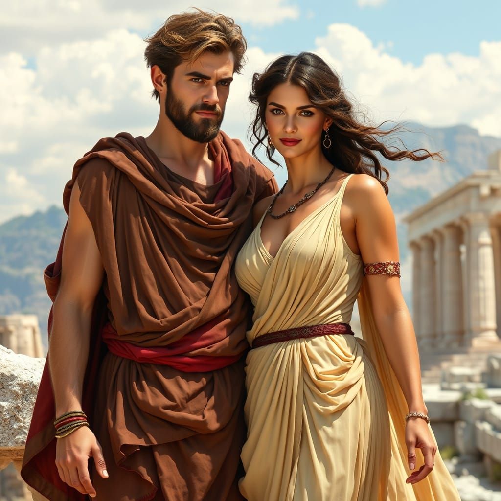Couple in Ancient Greece Ruins