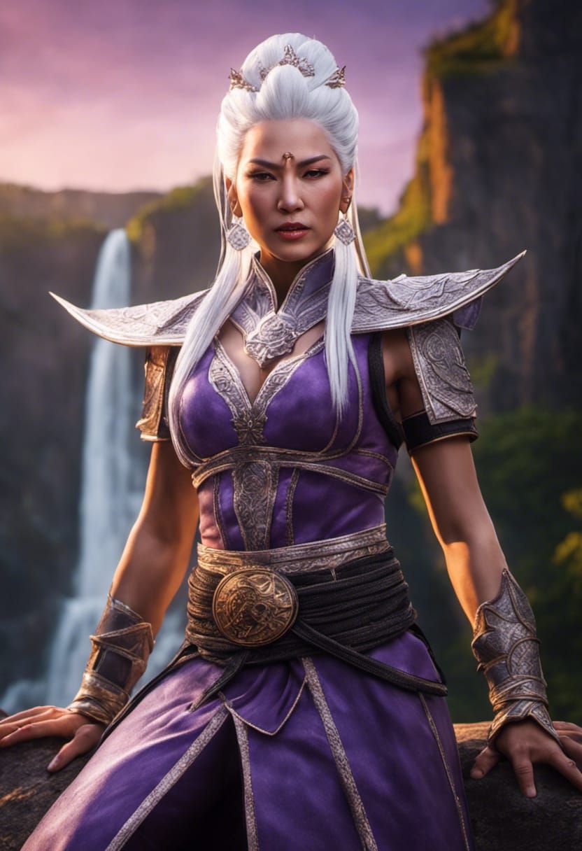 Frowning Queen Sindel Portrait in Hyperdetailed Style