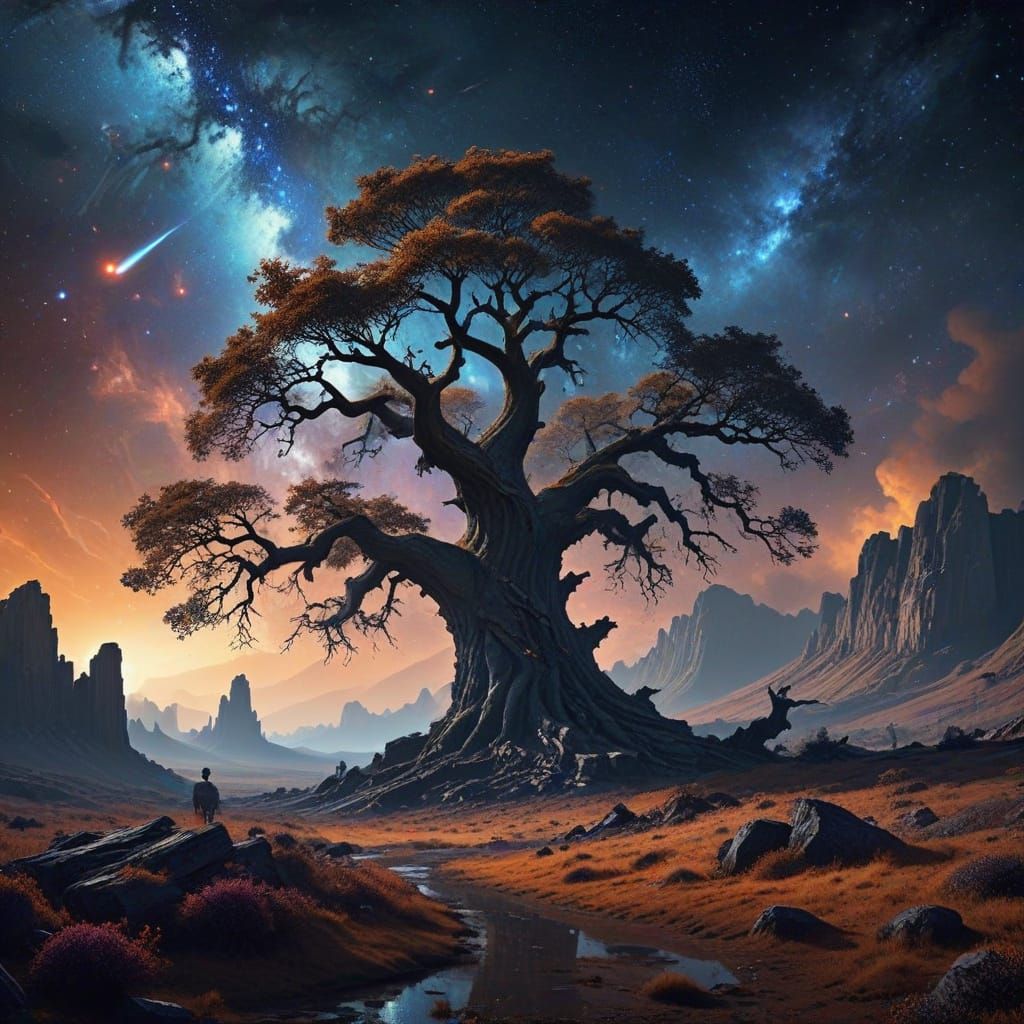 Cosmic Oak: A Cinematic Realism Rendering