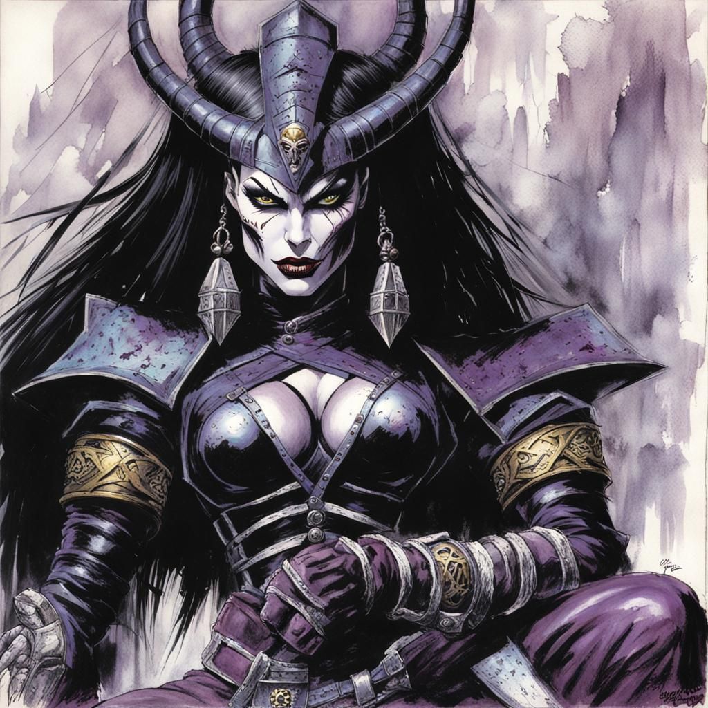 Sindel of Mortal Kombat in Comic Book Art