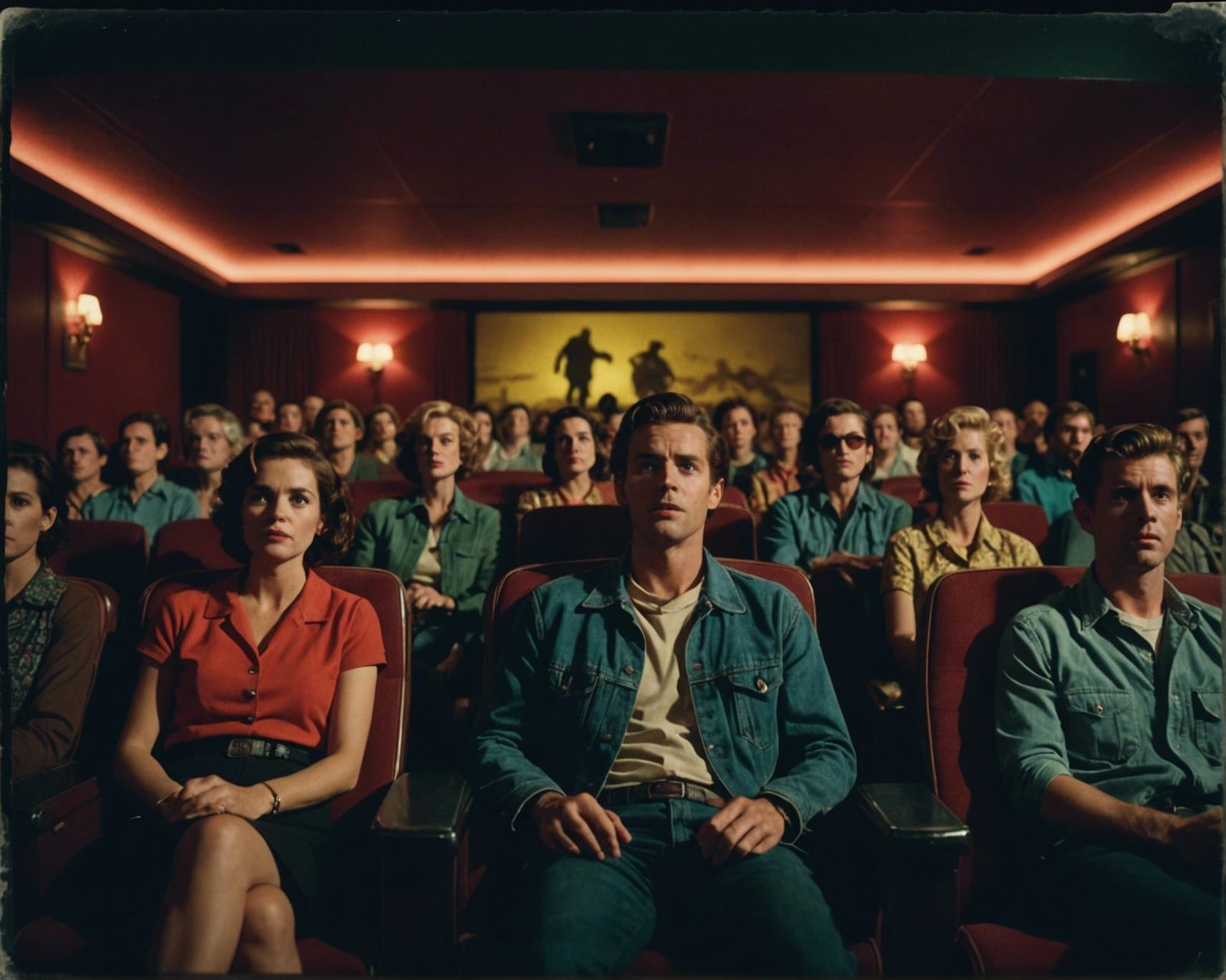 Retro Movie Theater Horror Film Cinematic Still