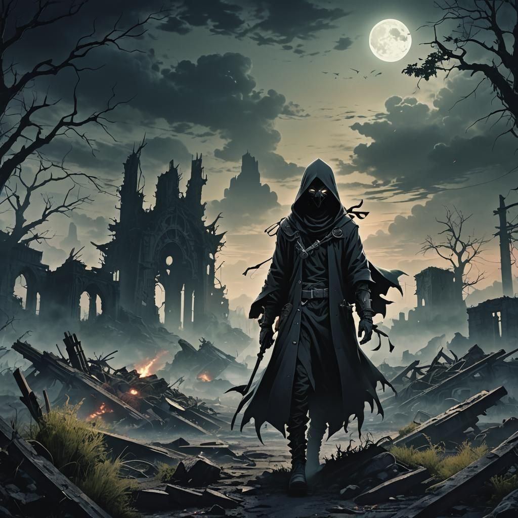 Post-Apocalyptic Anime Landscape: Traverser of Lost Land