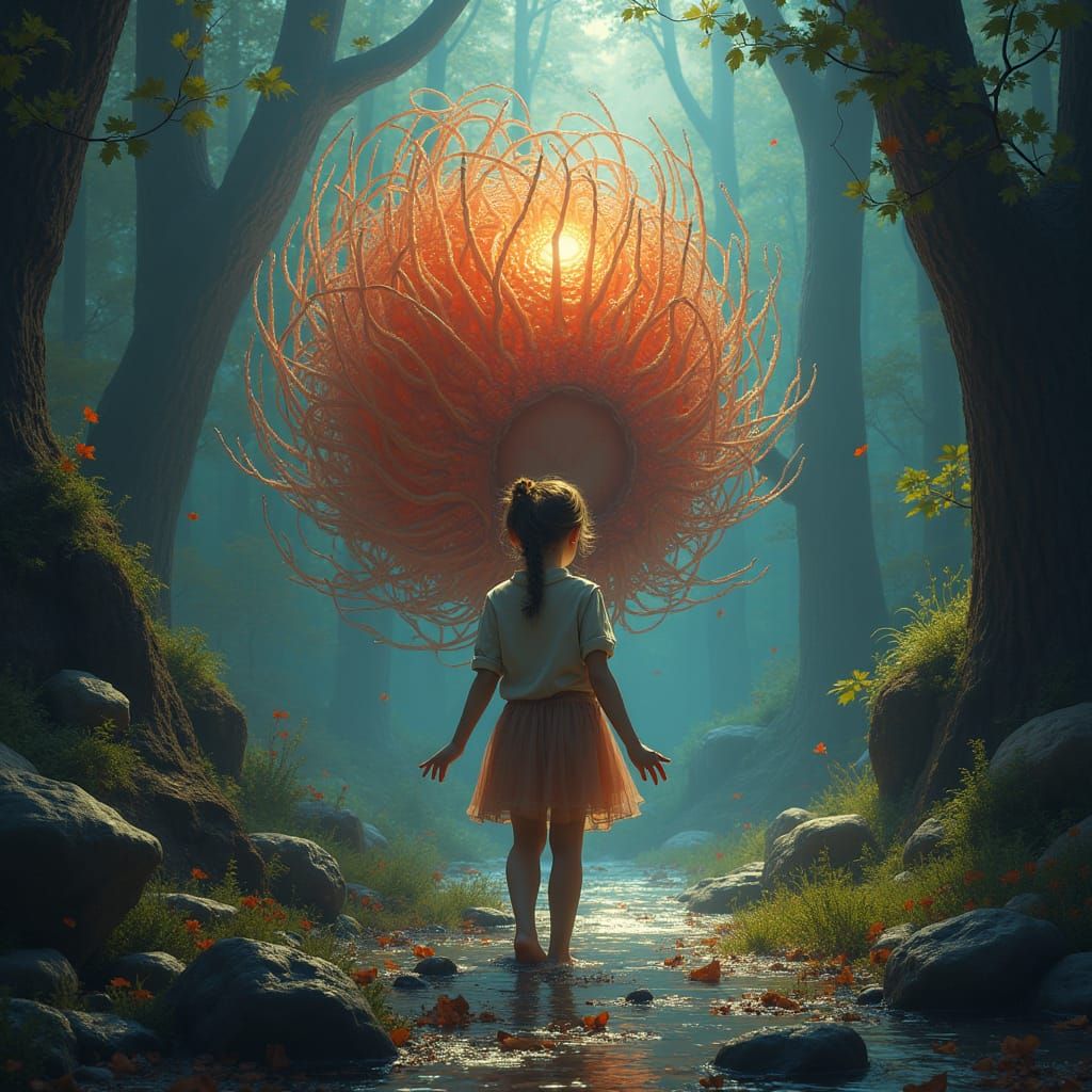 Boy Scientist with Science Kit, Detailed Matte Painting