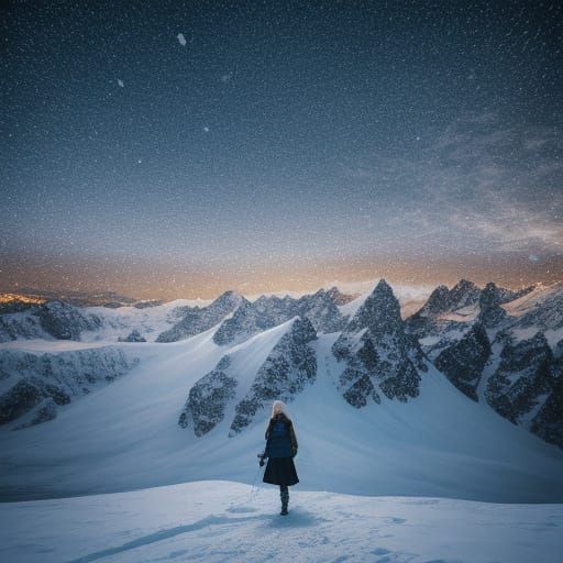 Surreal Dreamy Nighttime Landscape with Soft Moonlight