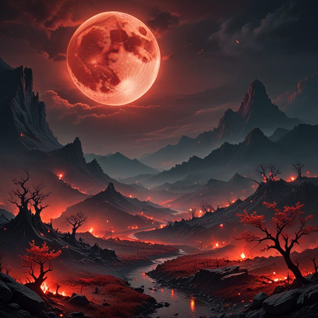 Hellscape Under a Blood Moon