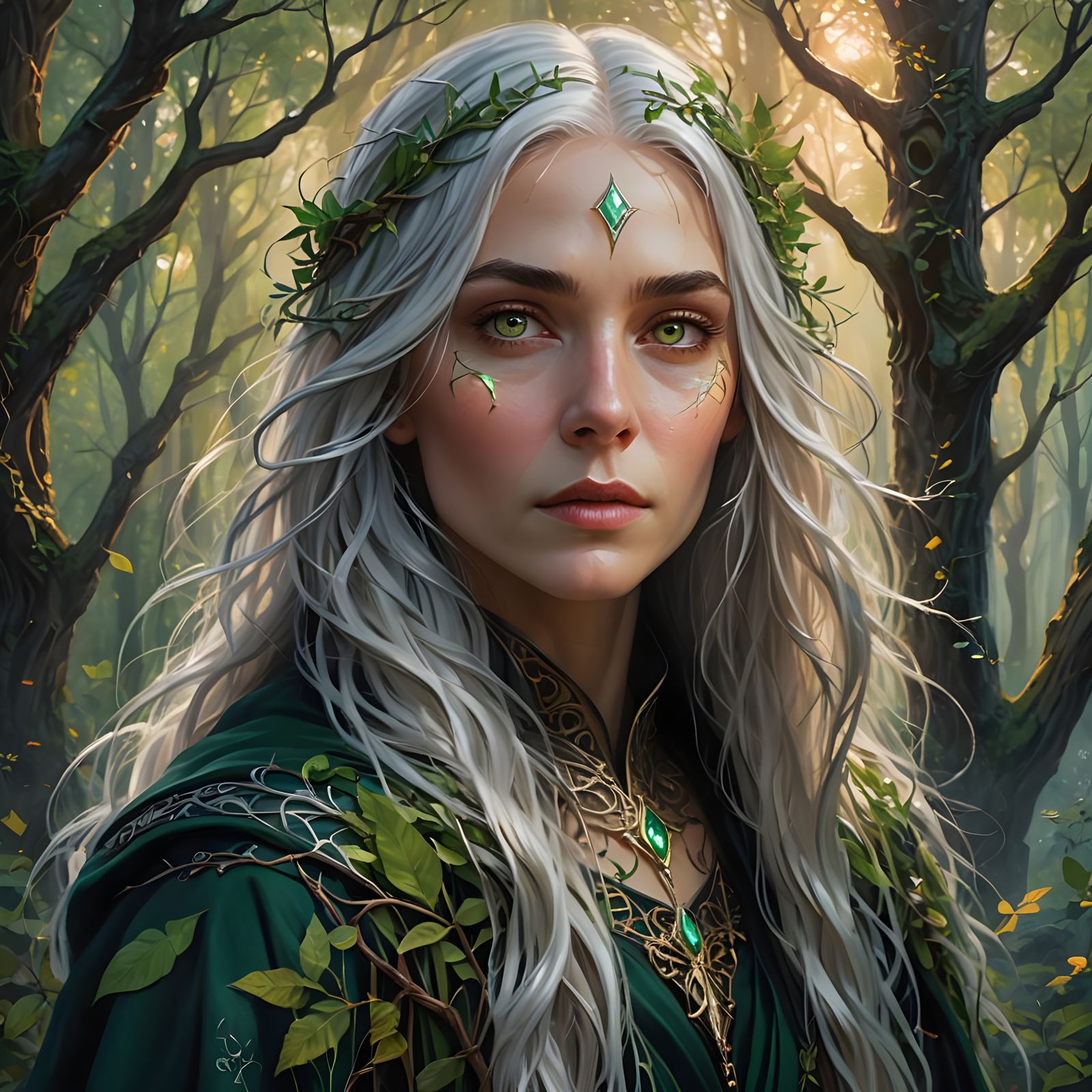 Detailed Matte Painting of Renata in Deep Color