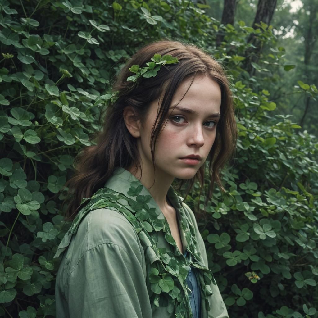 Melancholy Wind Sweeping Bush-Clover Leaves