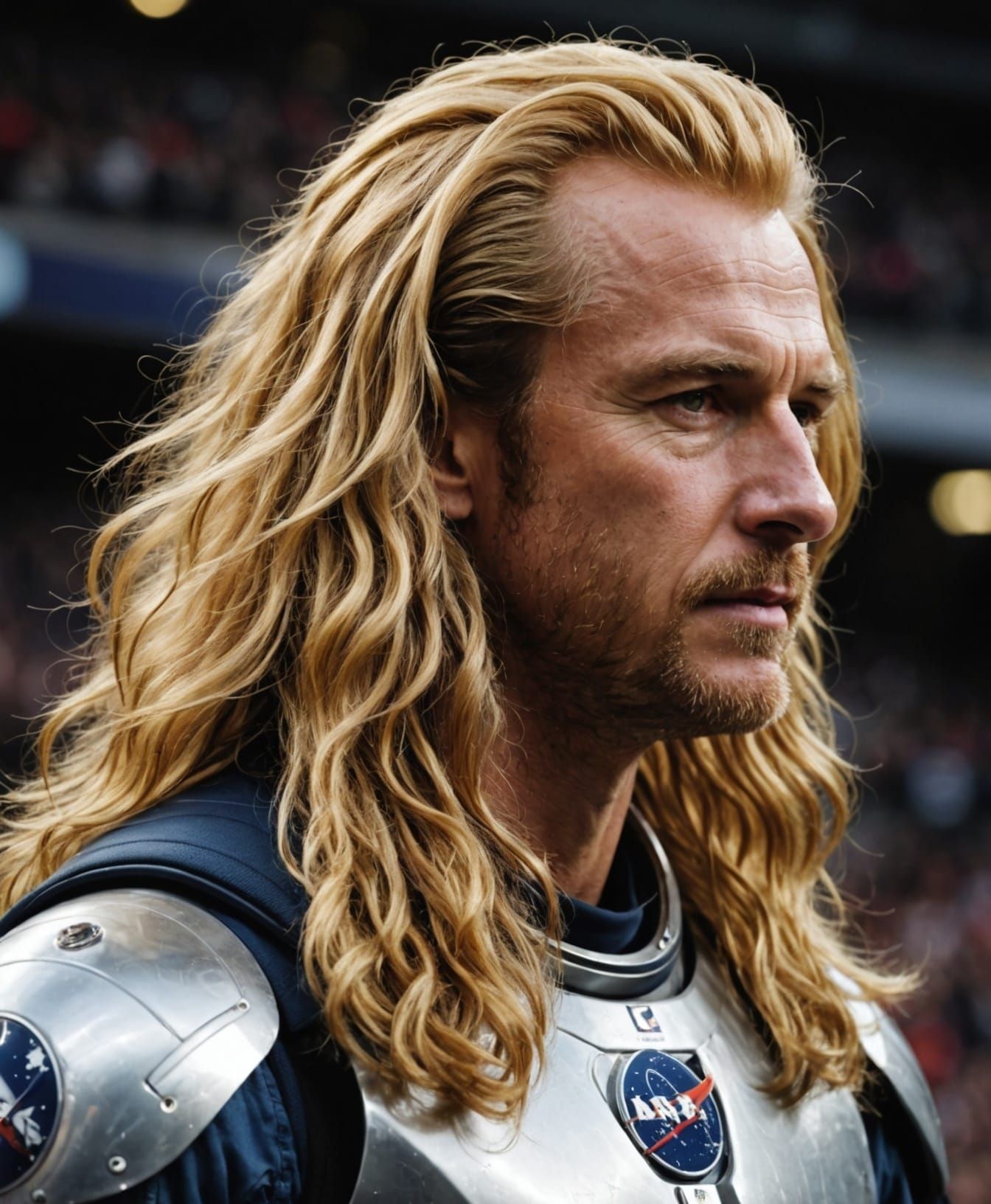 Man with Silver Hair and Piercing Blue Eyes