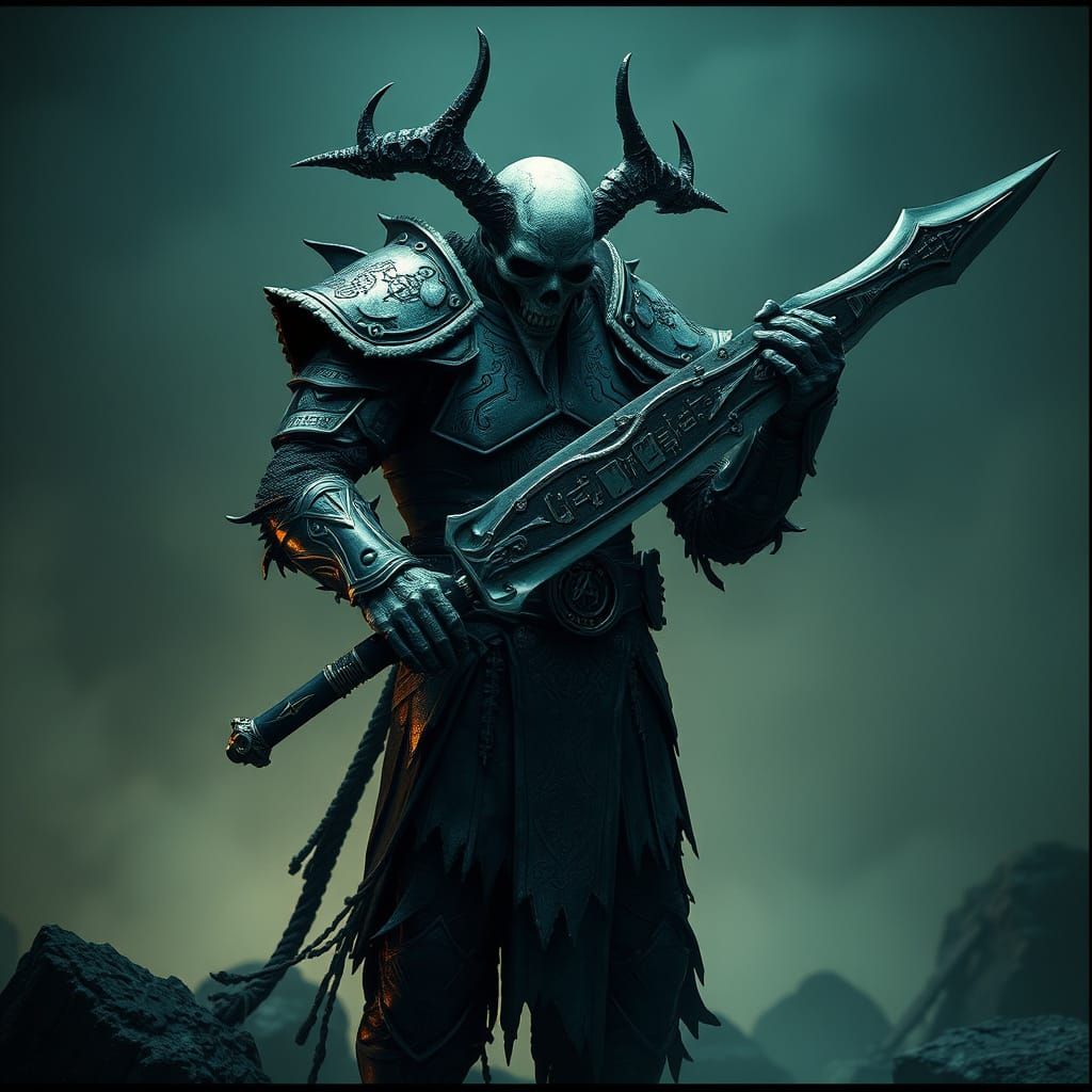 Undead Wight in Gritty, Cinematic Shadow Armor