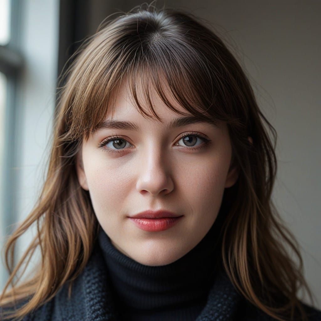 Vintage-Inspired Portrait of a Young Girl with Bold Makeup a...