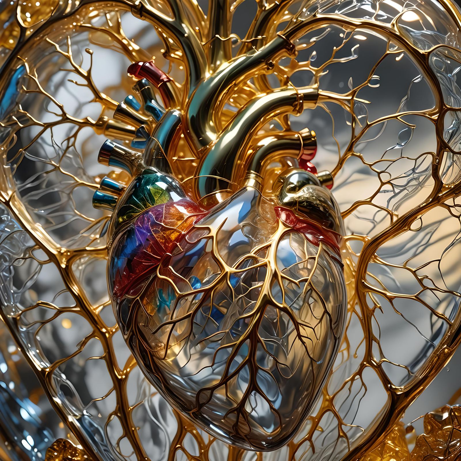 Crystalline Human Heart Digital Rendering