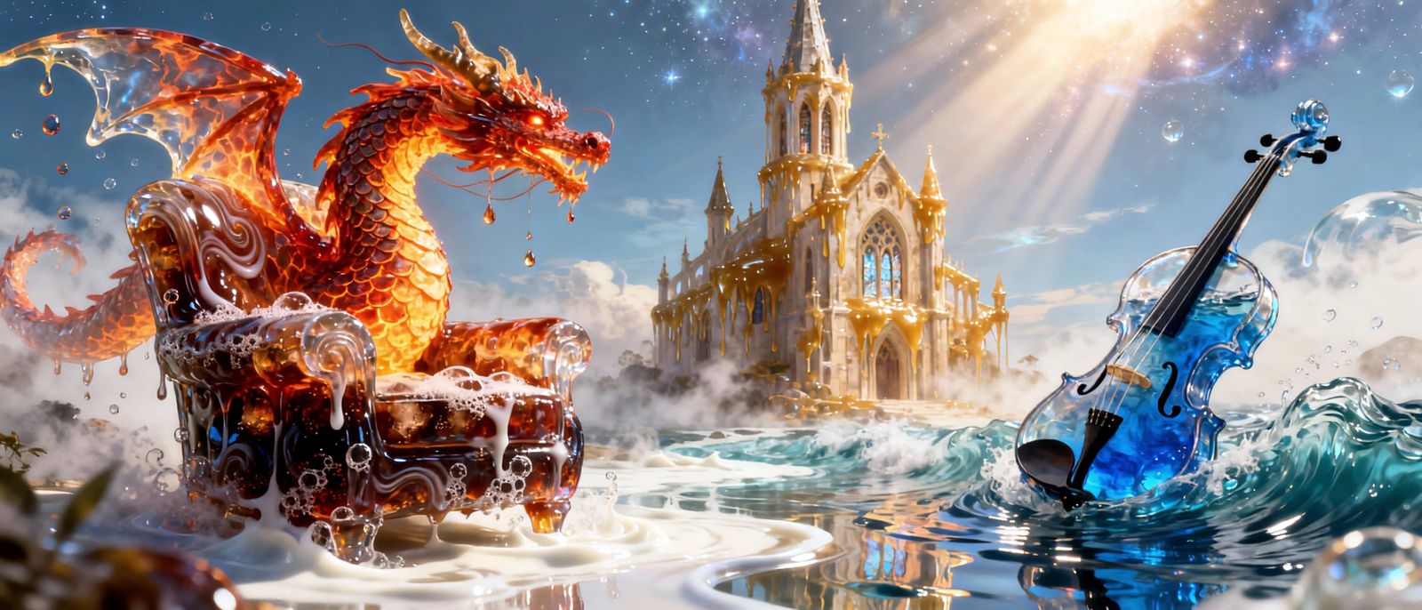 Living Liquid Dragon, Cola Armchair, Honey Castle, Water Vio...