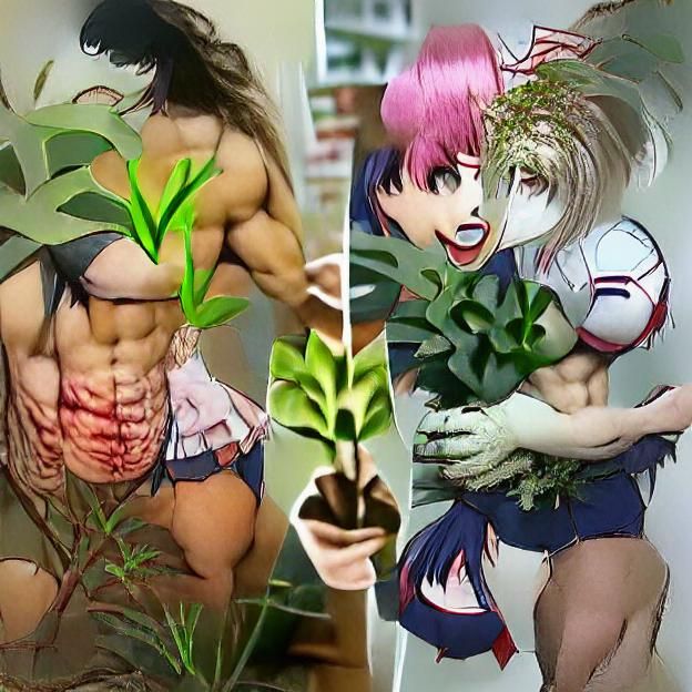 Plants vs. Anime Boys: A Whimsical Battle
