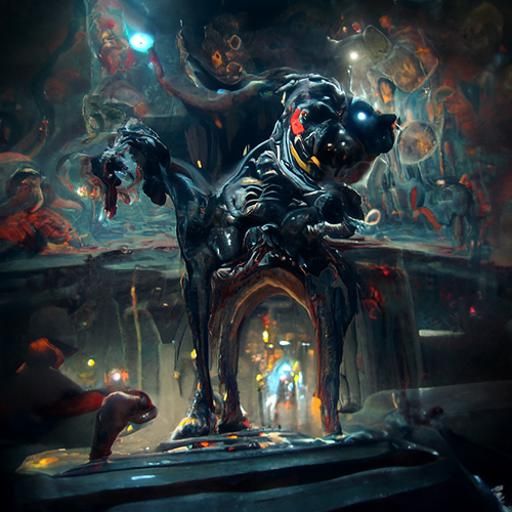 Entrance to Hell: Sinister Oil Painting