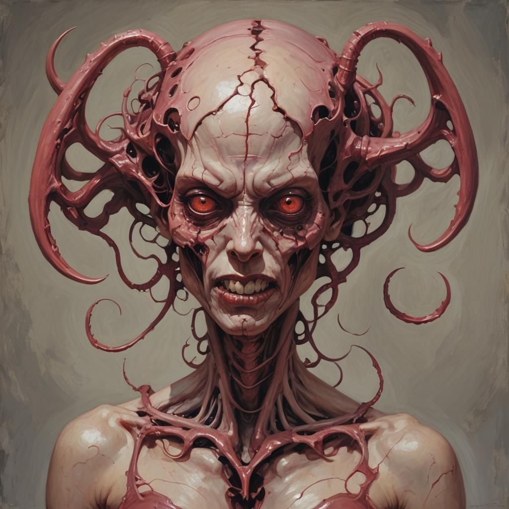 Sinister Rebellious Uterus in Dark Fantasy Style