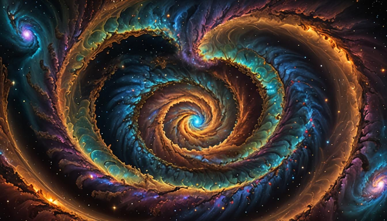 Iridescent 4D Cosmic Journey into a Nebula