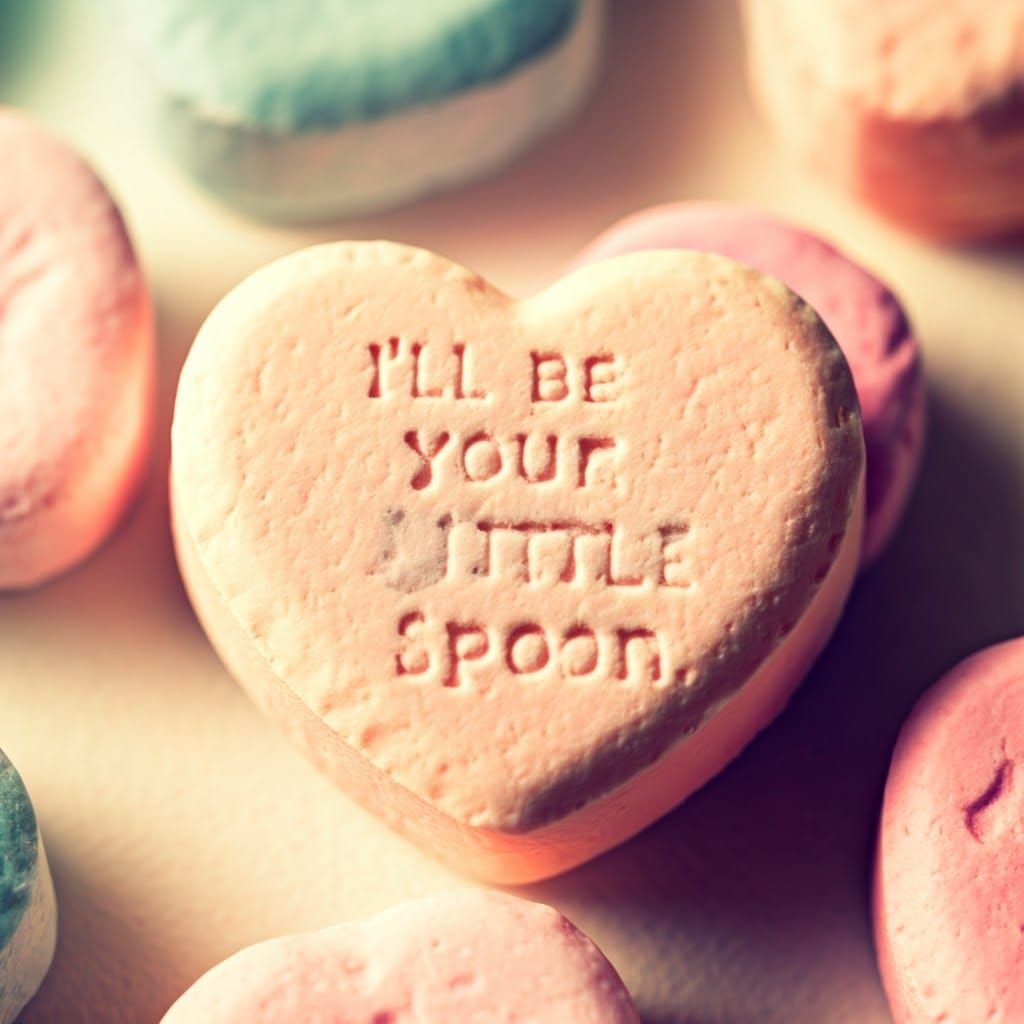 Vintage Valentine's Day Candy Heart in Pastel Colors