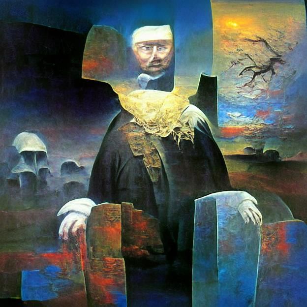 Beksiński-Inspired Surreal Digital Landscape