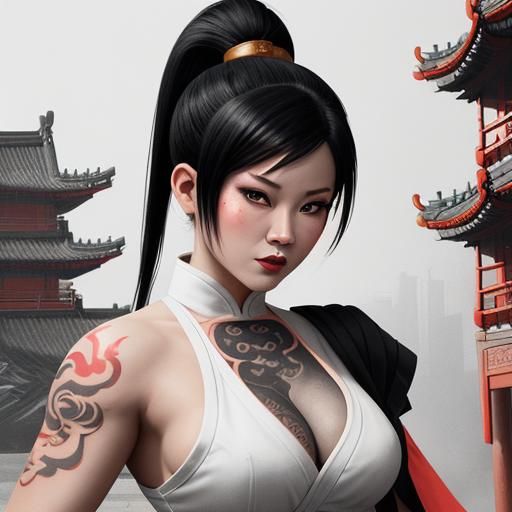 Sinister Beauty: Chun Li in Monochrome Steampunk Style