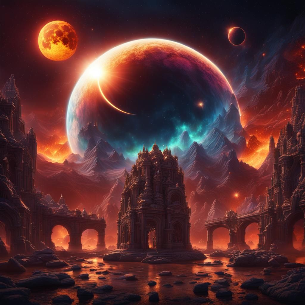 Bizarre Space Eclipse with Aura Phenomena