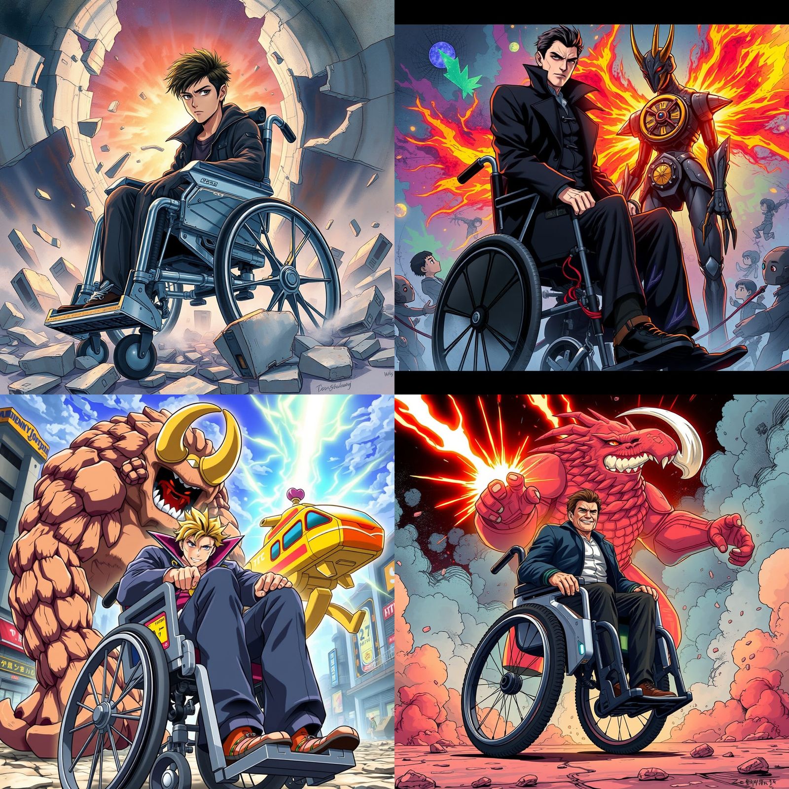 Powerful Stand User in Anime Style