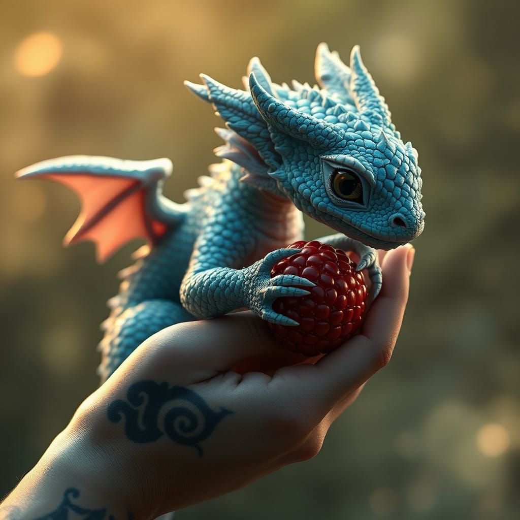 Baby Dragon in Ethereal Glow