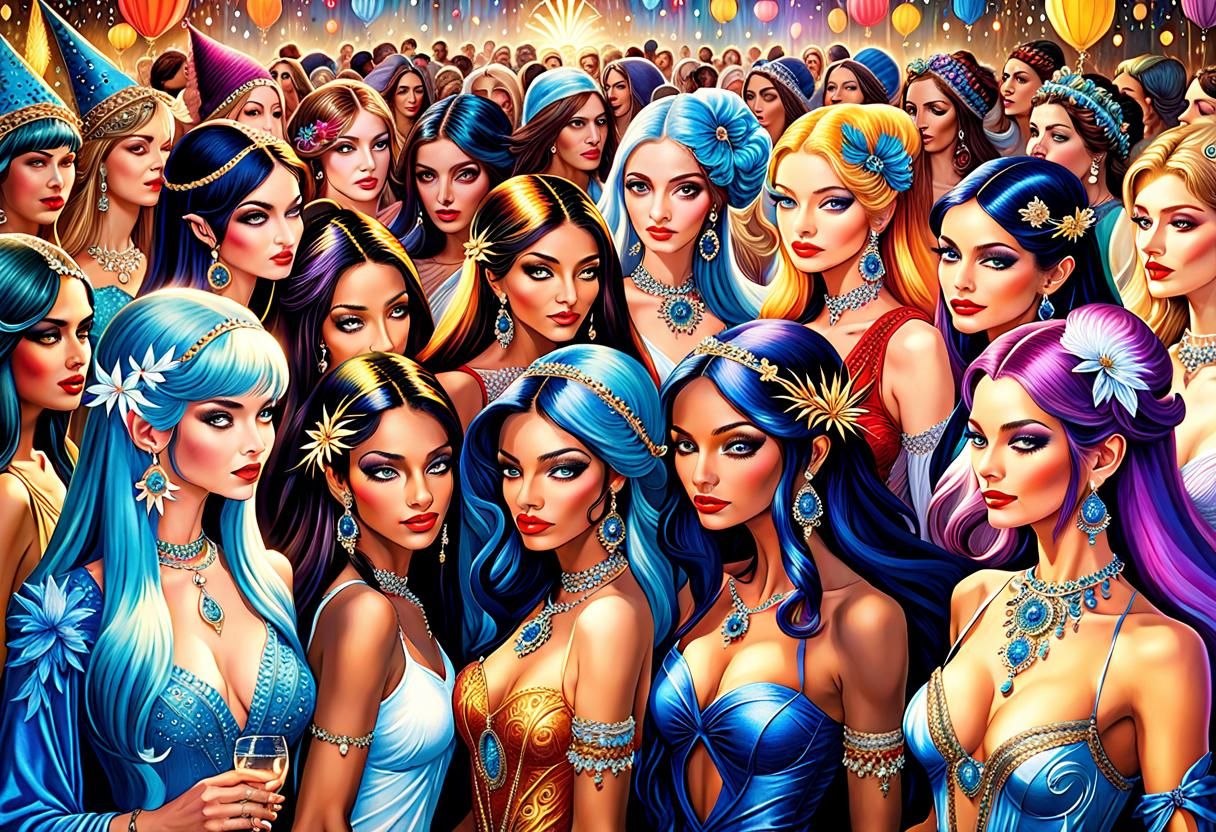 New Year's Eve Party with Fashion Models