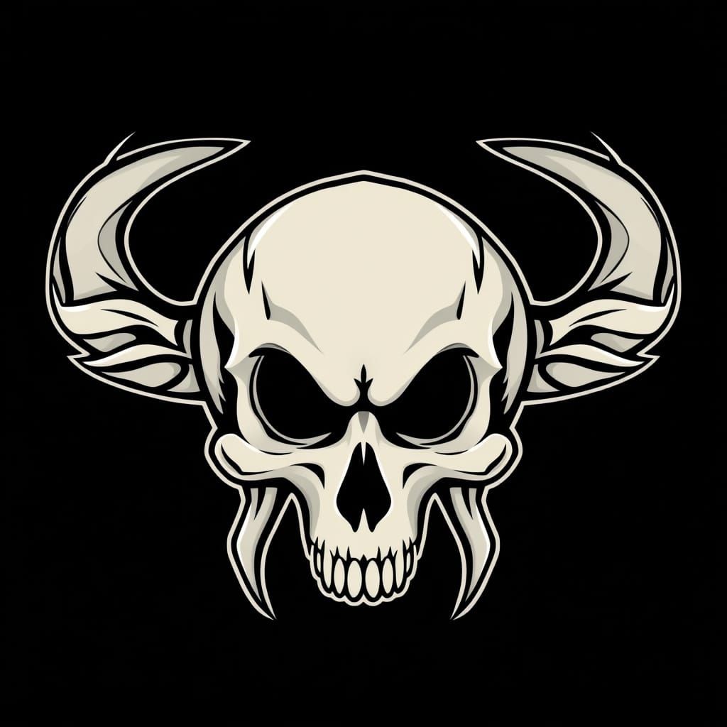 Cyberpunk Cranium Logo with Wings