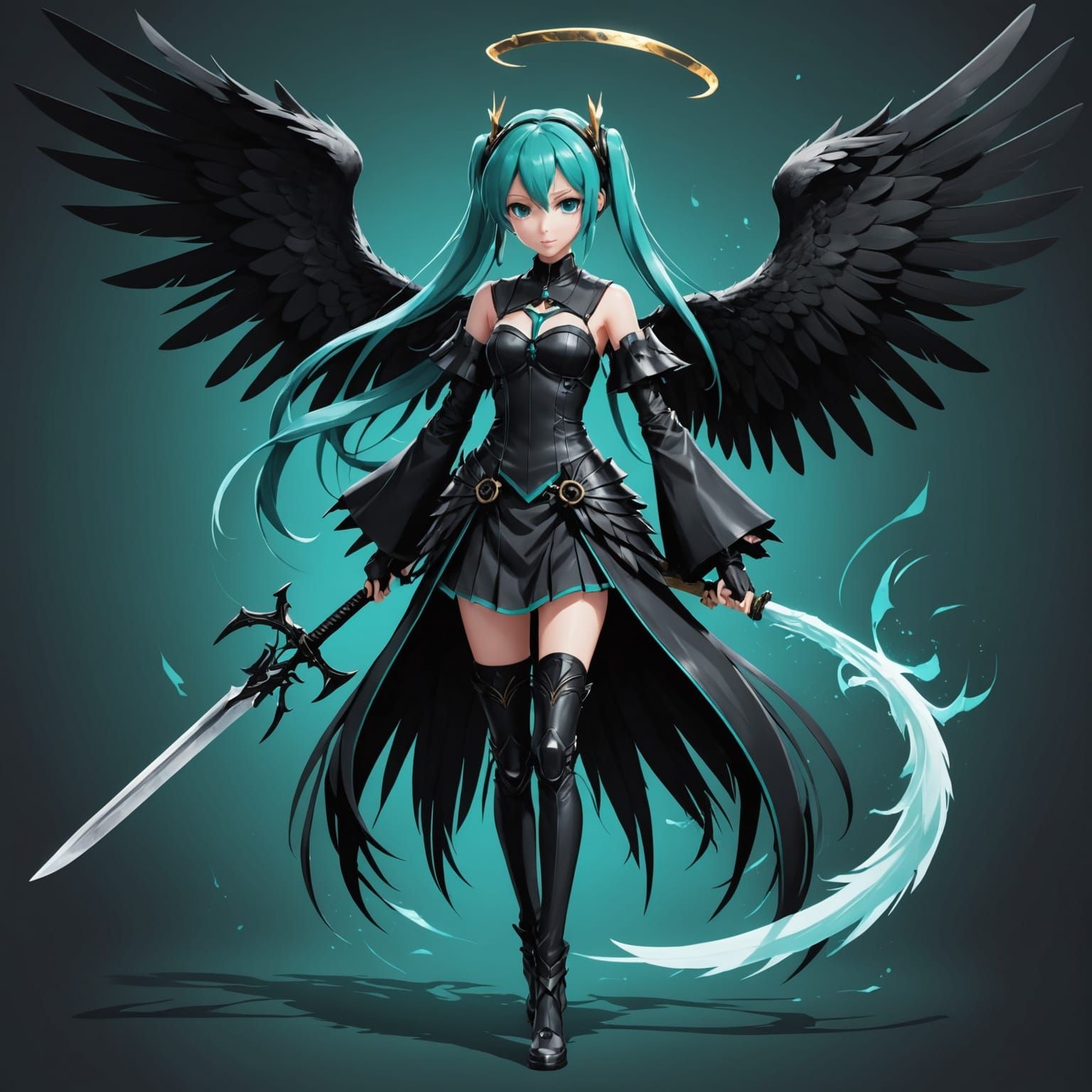Miku as the Dark Angel of Fate
