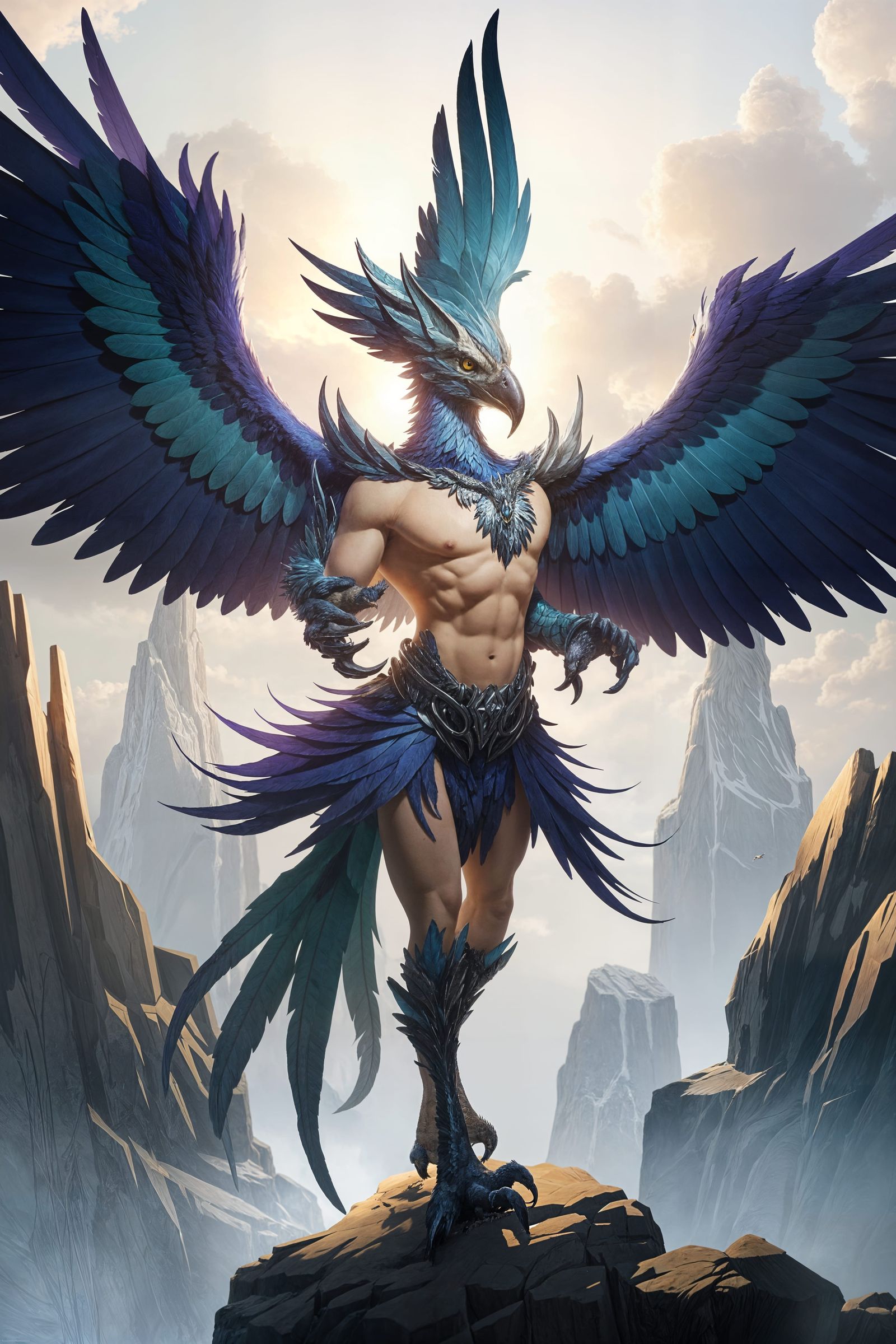 Majestic Arakocra Sky Warrior with Metallic Mask