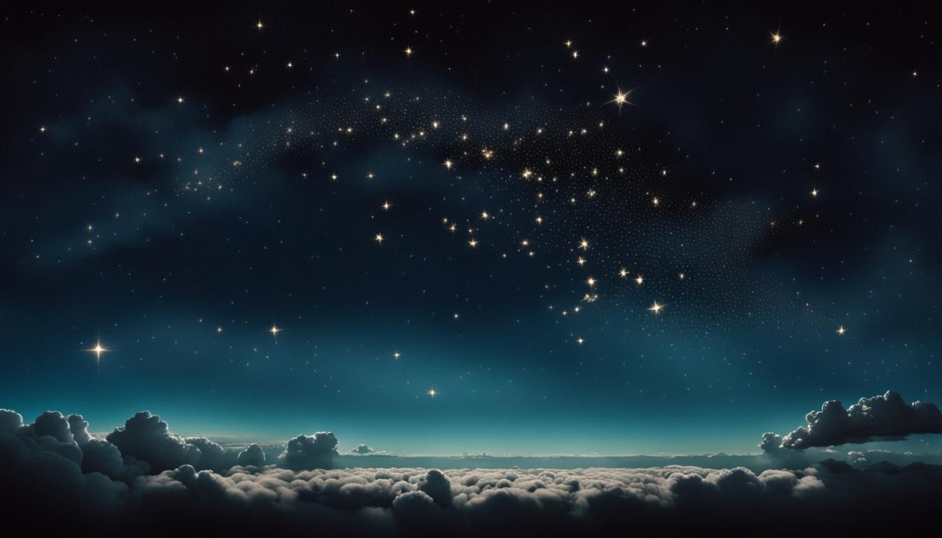 Dreamy Starry Night Sky in Surrealist Style