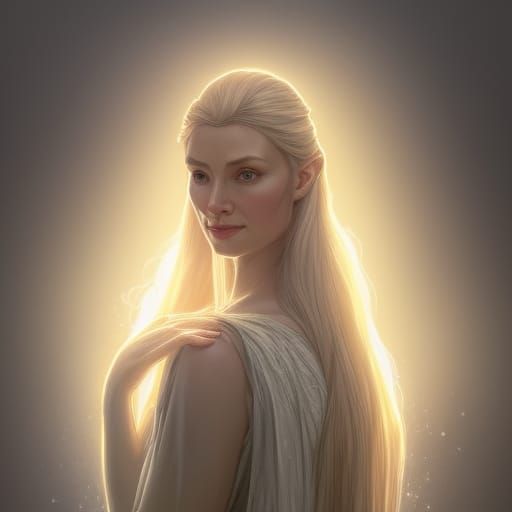 Galadriel Portrait in Hyperdetailed Lighting
