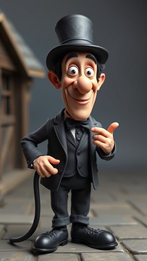 Charlie Chaplin Claymation Caricature in 3D Cartoon Style