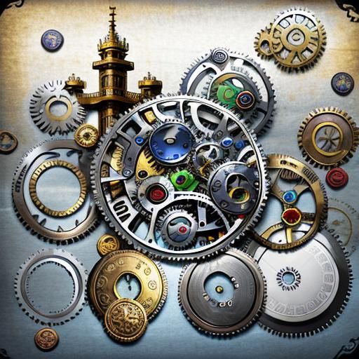 Collection of Shiny Metallic Disks and Rings