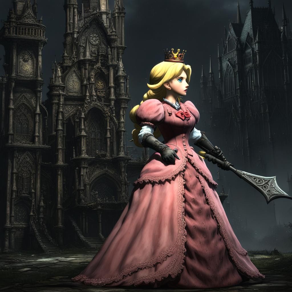 Princess Peach in Bloodborne's Yharnam