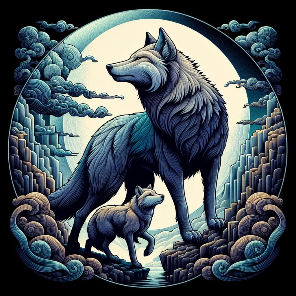 Protective Wolves Guiding Through Unknown Paths Tattoo Art