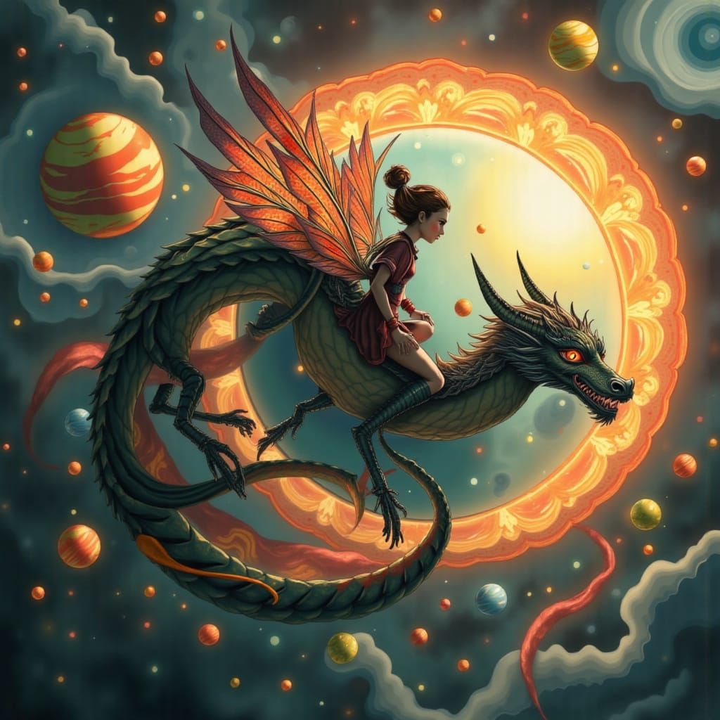 Alien Fairy Soars Over a Radiant Gas Planet